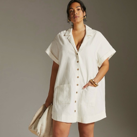 NWT Anthro Buttondown Shirt Dress - Picture 4 of 7